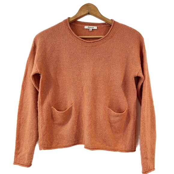 Madewell Chelsea Pocket Pullover Sweater Dusty Pink XS Acrylic Alpaca - Picture 2 of 10